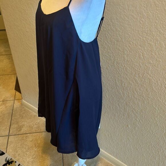 Tigerlilly Women’s 8 Low Back Slip Dress Navy Blue Simple Minimalist Flowy New - Picture 8 of 15